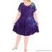 LA LEELA Women's Casual Loose Beach Sundress Sleeve Dresses Kaftan Cover up Rayon Tie Dye C Violet a10 B07C14FCVK
